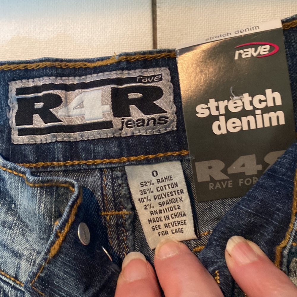 NWT & Vintage Rave Distressed Flare Jeans - Picture 3 of 9